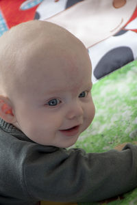 Portrait of cute baby girl smiling