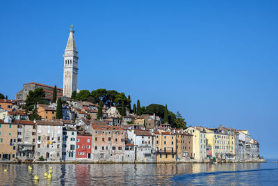 View of the old town of rovinj in croatia