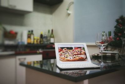 Close-up of food on table