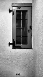Closed door of building