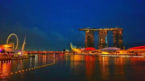 Illuminated city at night