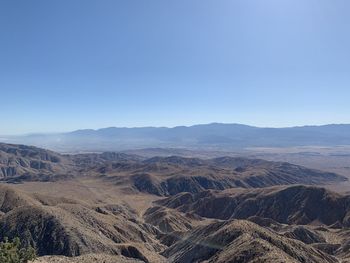 Scenic view of dramatic landscape against clear sky