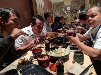 Group of people in restaurant