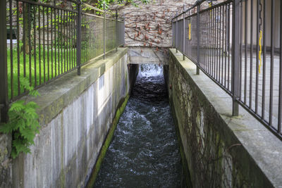 View of water flowing through built structure