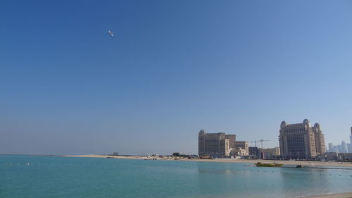 View of sea against clear sky