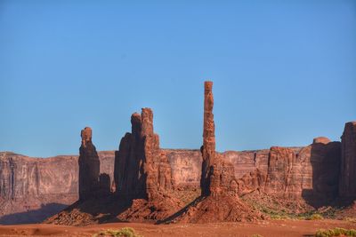 Rock formations against blue sky