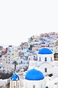 Townscape against clear sky