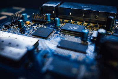 Close-up of mother board