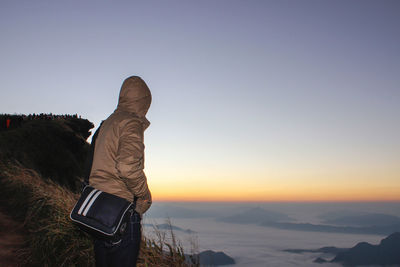 Man looking at view