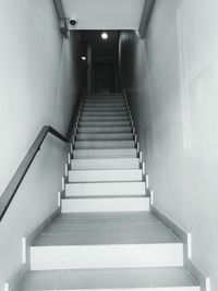 High angle view of staircase in building