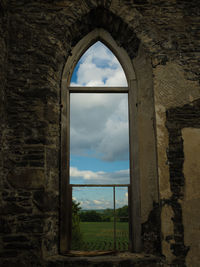 Arch window in old building