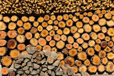 Full frame shot of logs