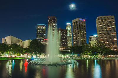 Illuminated city at night