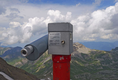 Close-up of coin-operated binoculars