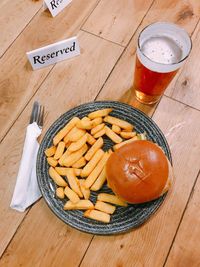 High angle view of food on table