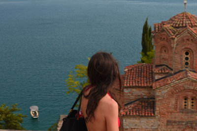 Woman looking at sea