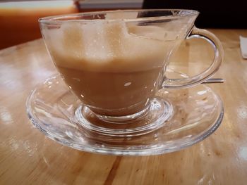 Close-up of coffee on table