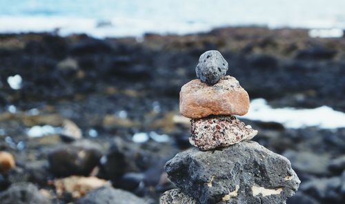 Close-up of stones on rocks