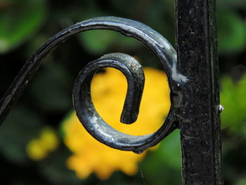Close-up of yellow metal