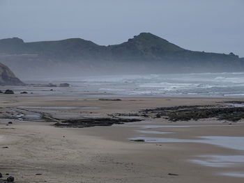 Scenic view of beach against sky