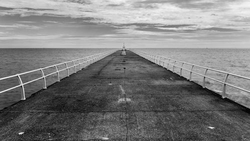 View of sea against cloudy sky