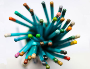 Close-up of colored pencils