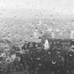 Close-up of water drops on glass