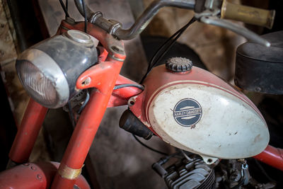 High angle view of bicycle