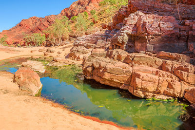 Aerial view of rock formations