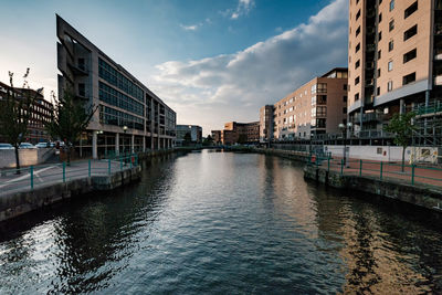 View of canal along buildings