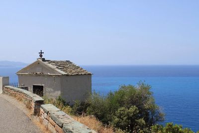 View of sea against clear sky