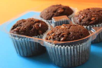 Close-up of cupcakes on table