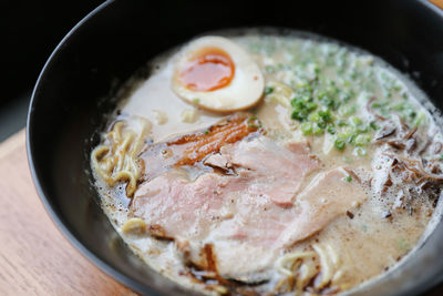 Close-up of noodles in bowl