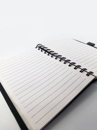 High angle view of pen over white background
