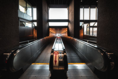 View of escalator in building