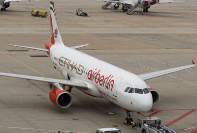 Airplane on airport runway