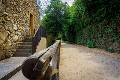 View of staircase by building