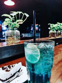 Close-up of drink on table