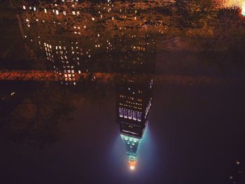 View of illuminated building at night