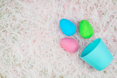 High angle view of multi colored pattern on wall