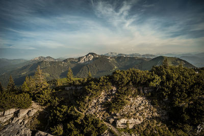 Scenic view of mountains against sky