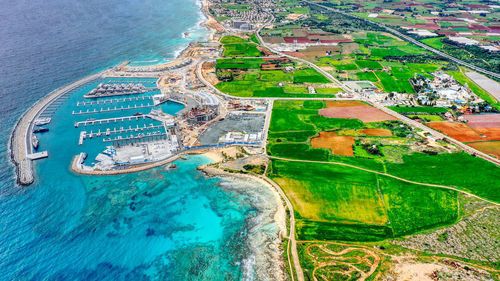 High angle view ayia napa marina 