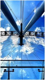 Low angle view of electricity pylon