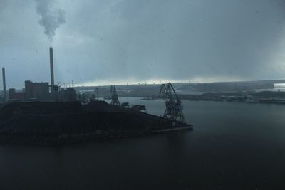 View of sea against cloudy sky