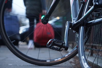 High angle view of bicycle