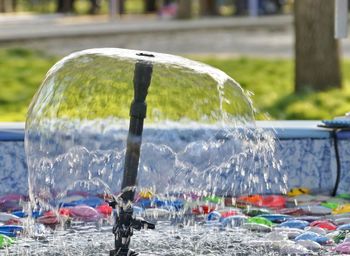 Close-up of water splashing in fountain