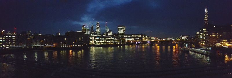 Illuminated city at night