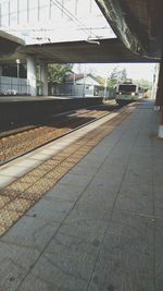 Railroad tracks at railroad station