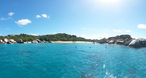 Scenic view of beach against sky