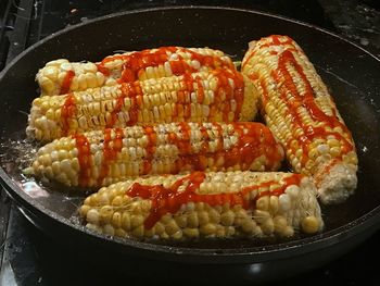 Close-up of seafood in plate